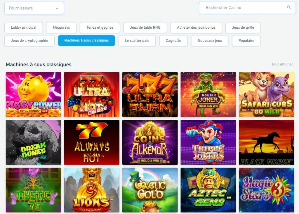 Cryptorino Casino machines à sous